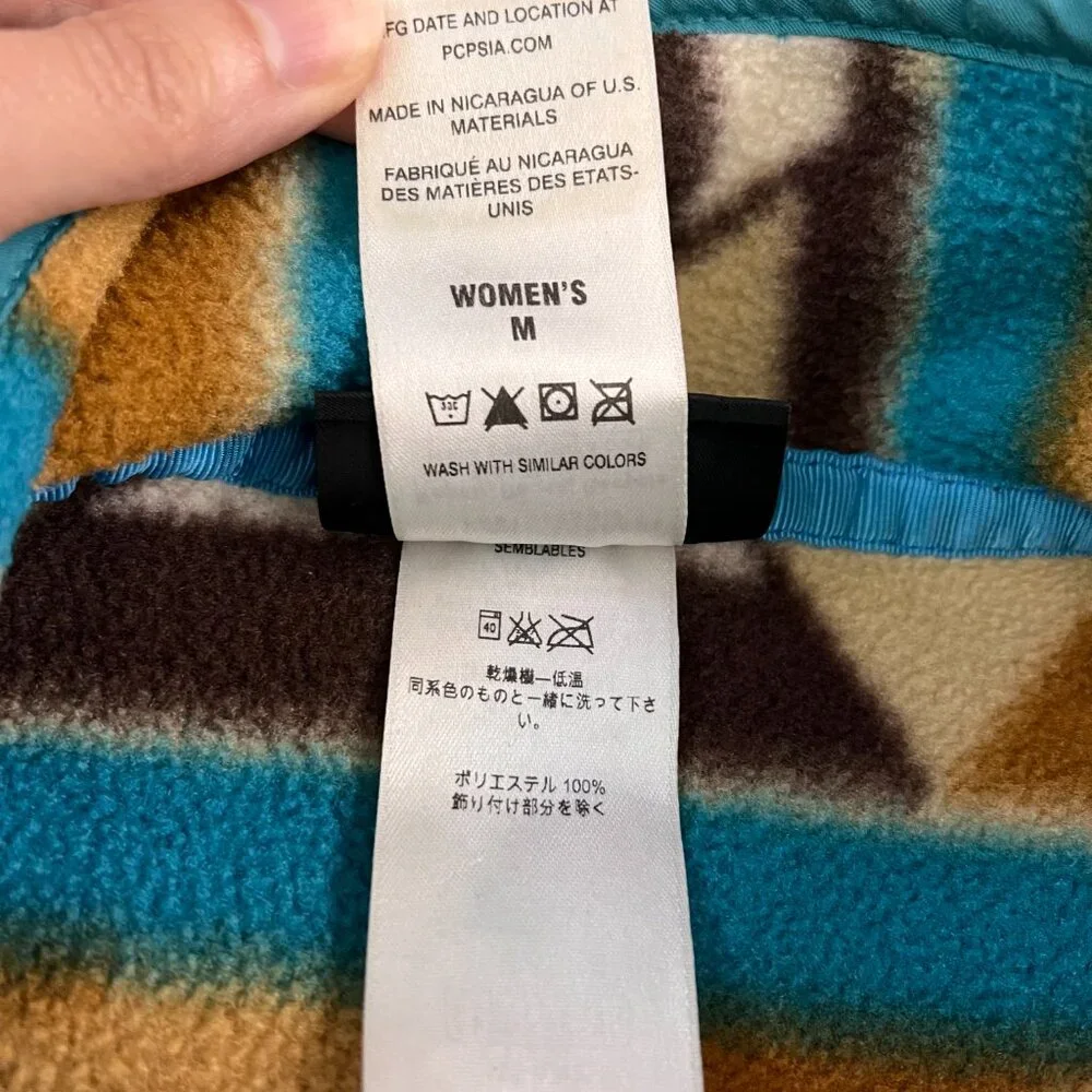 Patagonia Synchilla Geometric Aztec Tribal Print Snap T Sz M - Picture 7 of 10